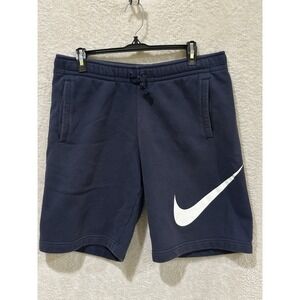 Nike Mens Navy Athleisure Lounge Shorts Med Workout Gym Fitness Running Fleece